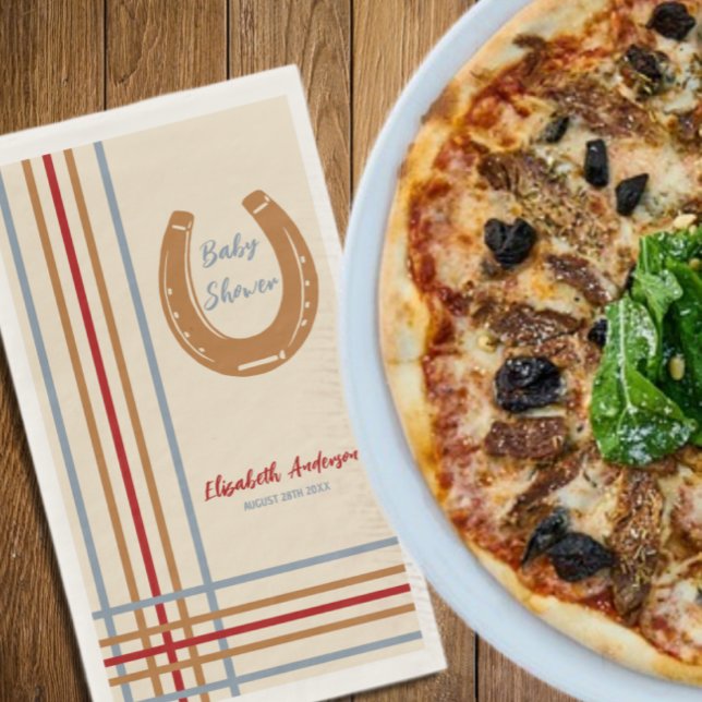 Rustikaler Western Horseshoe Kinderdusche Napkins Serviette (Von Creator hochgeladen)