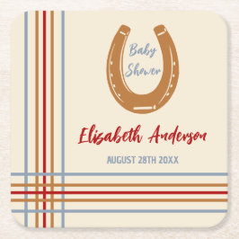 Rustikaler Western Horseshoe Kinderdusche Rechteckiger Pappuntersetzer