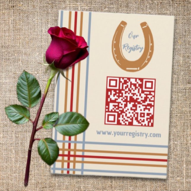 Rustikaler Western Horseshoe Kinderdusche Registri Begleitkarte (Von Creator hochgeladen)