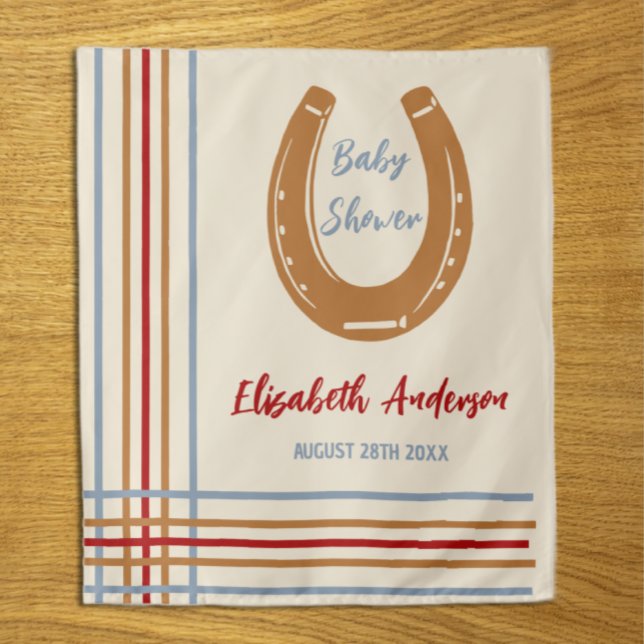 Rustikaler Western Horseshoe Kinderdusche Wandteppich (Von Creator hochgeladen)