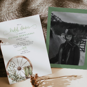 Rustikaler Western Kalligrafisches Brautparty Einladung