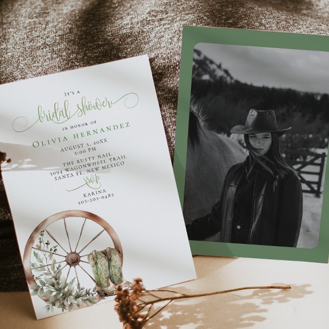 Rustikaler Western Kalligrafisches Brautparty Einladung (Von Creator hochgeladen)