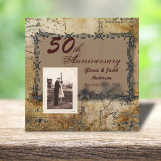 rustikaler Western Land 50. Hochzeitstag Einladung