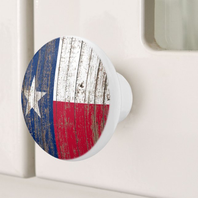Rustikaler Western Land Lone Star Texas Flag Keramikknauf (Rustic Wood Western Country Lone Star Texas Flag Ceramic Knob)