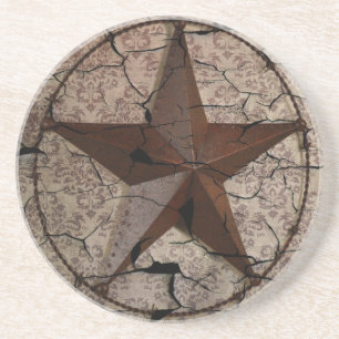 Rustikaler Western Land Primitive Texas Star Sandstein Untersetzer