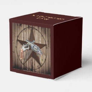 rustikaler Western Land texas Star Cowboy Pistole Geschenkschachtel