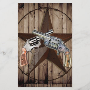 Rustikaler Western Land texas Star Cowboy Pistolen Briefpapier