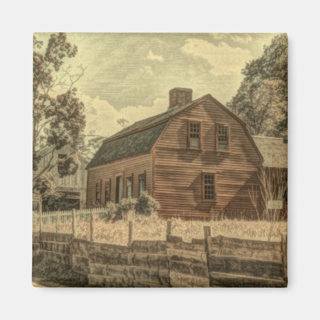 Rustikaler Western Landhaus Chic Red Barn Magnet (Vorne)