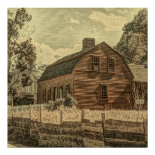 Rustikaler Western Landhaus Chic Red Barn Poster