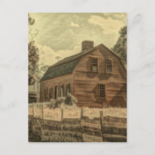 Rustikaler Western Landhaus Chic Red Barn Postkarte