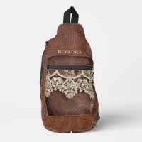 Rustikaler Western Leder und antike Spitze
