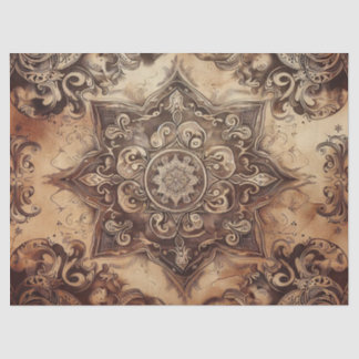 Rustikaler Western Mandala auf Cowhide 1 Tissue Pa Seidenpapier