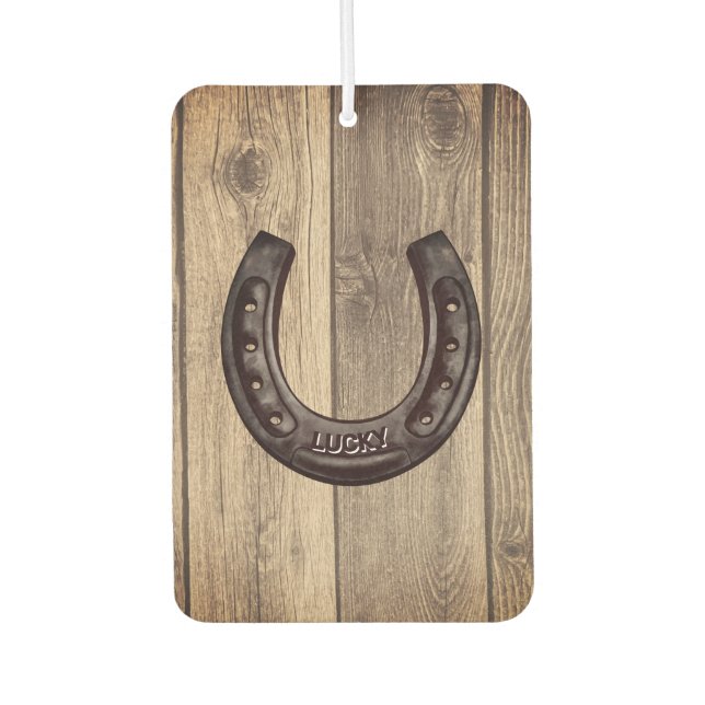 Rustikaler Western Personalisiert Lucky Horseshoe Autolufterfrischer (Vorderseite)