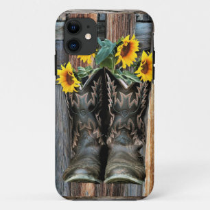 Rustikaler Western Pferde Cowboy Stiefel Sonnenblu Case-Mate iPhone Hülle