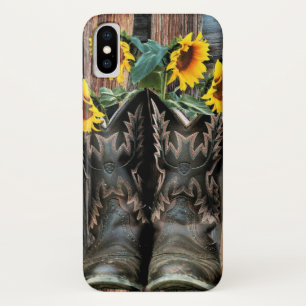 Rustikaler Western Pferde Cowboy Stiefel Sonnenblu Case-Mate iPhone Hülle