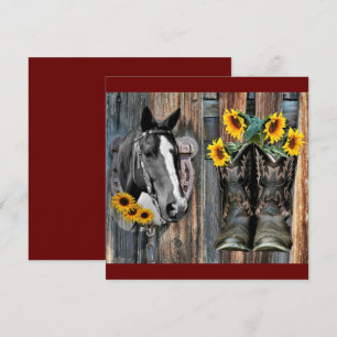 Rustikaler Western Pferde Cowboy Stiefel Sonnenblu Einladung