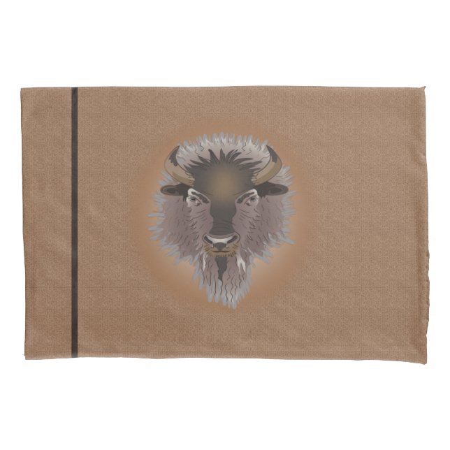 Rustikaler Western Plains Bison Kissenbezug (Vorderseite-Links)