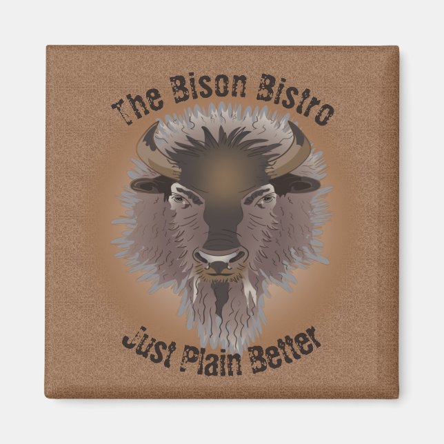 Rustikaler Western Plains Bison Magnet (Vorne)