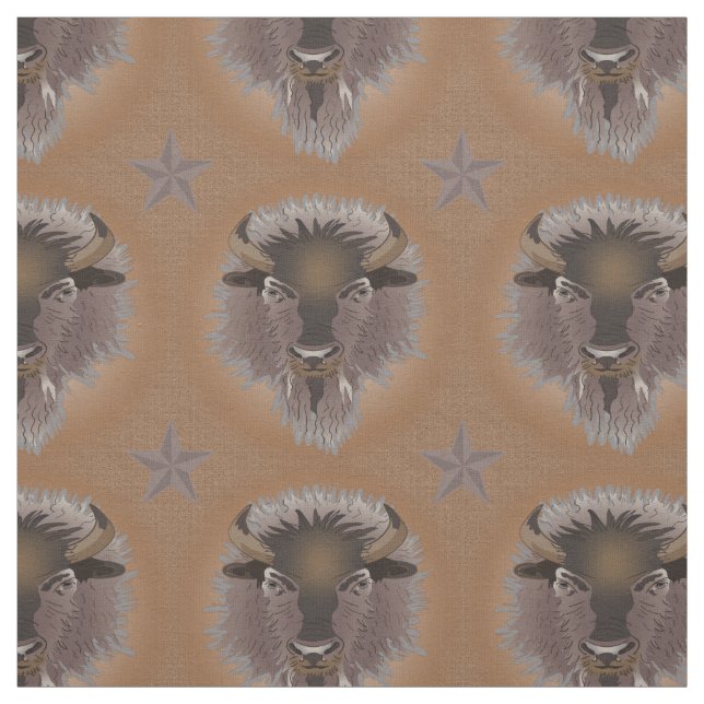 Rustikaler Western Plains Bison Stoff (Muster)