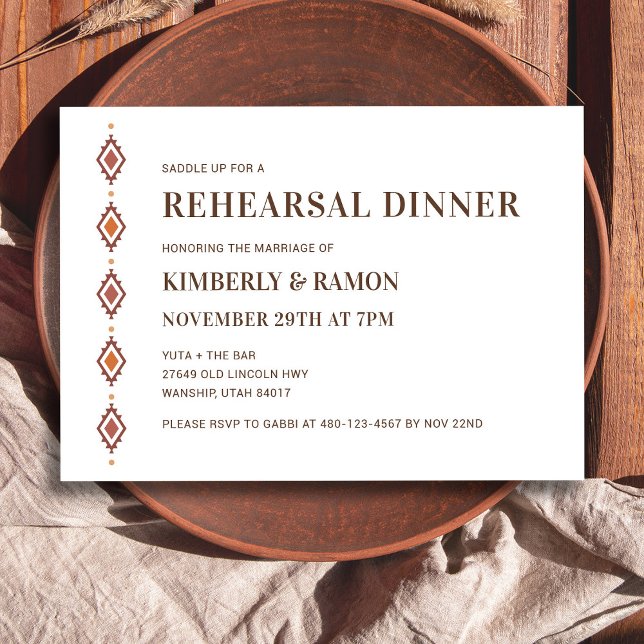 Rustikaler Western Probe Abendessen Einladung (Rustic Western Rehearsal Dinner Invitation)