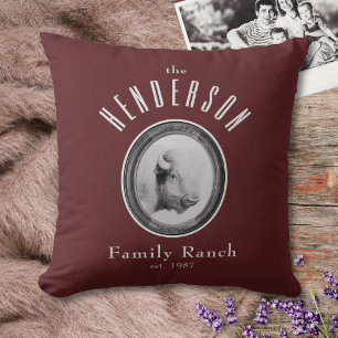 Rustikaler Western Ranch Buffalo Custom Red Kissen