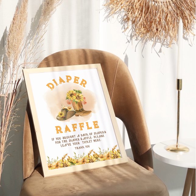 Rustikaler Western Rodeo Kinderdusche Windelwindel Poster (Von Creator hochgeladen)