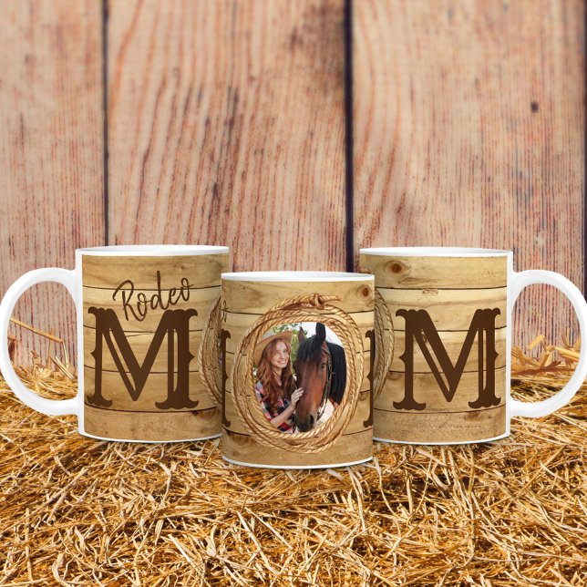 Rustikaler Western Rodeo Mama Foto Kaffeetasse (Von Creator hochgeladen)