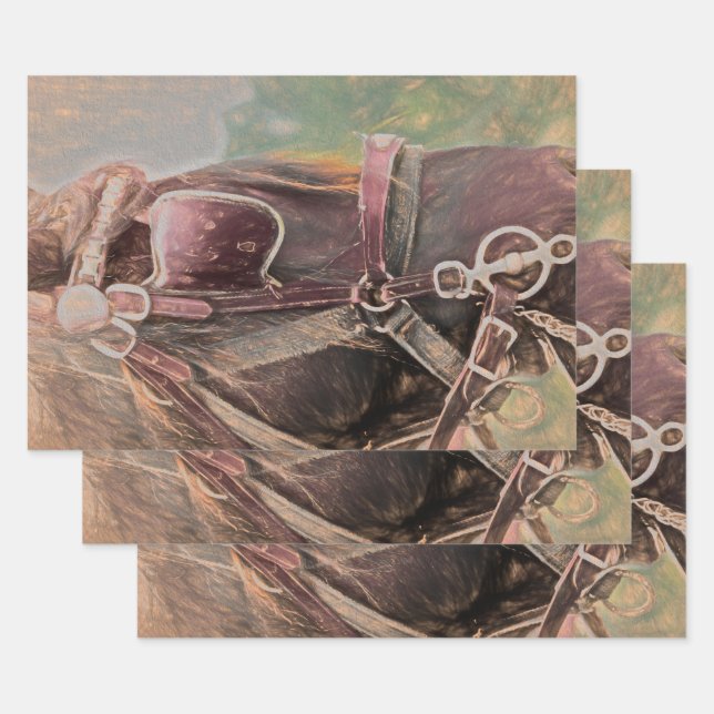 Rustikaler Western Rustikales Land Vintage Kunst Geschenkpapier Set (Set)