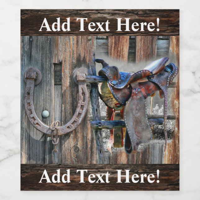 Rustikaler Western Rustikales Weinetikum Weinetikett (Einzelnes Label)