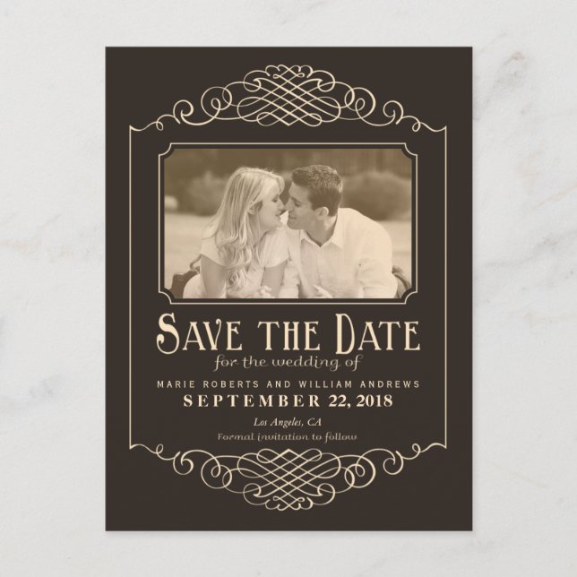 Rustikaler Western Save the Date Foto Postkarte (Vorderseite)