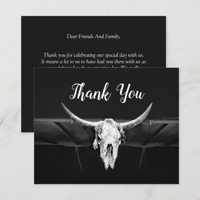 Rustikaler Western Schwarz-Weiß-Bullen-Schädel-Hau (Vorne/Hinten)