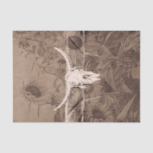 Rustikaler Western Sepia Brown Sunflowers Bull Sku