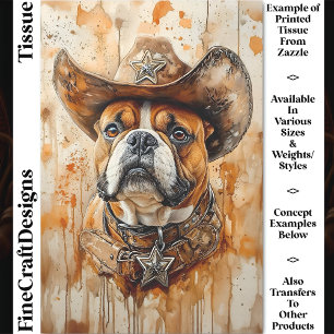 Rustikaler Western Sheriff Bulldog, Hat DD3 Decoup Seidenpapier