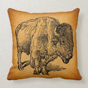 Rustikaler Western Wild Buffalo Bison Kissen