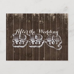 Rustikaler Western Wood Wedding RSVP GRILLEN Einladungspostkarte