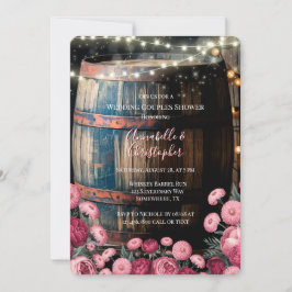Rustikaler Whiskey Barrel Wedding Couples Dusche Einladung