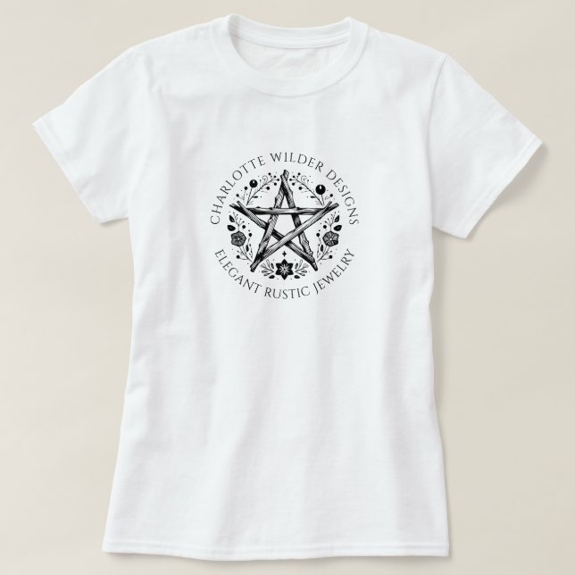 Rustikaler Wiccan Pagan Juwelier T-Shirt (Design vorne)