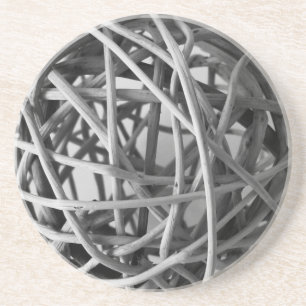 Rustikaler Wicker Ball Getränkeuntersetzer