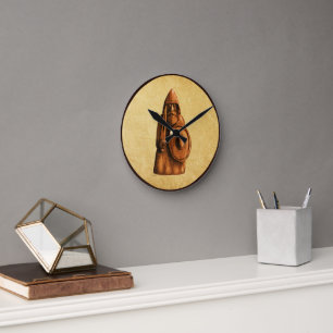 Rustikaler Wikinger Runde Wanduhr