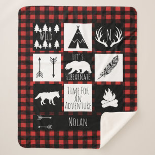 Rustikaler Wildnis-u. Tier-Büffel-Karo kariert Sherpadecke