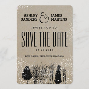 RUSTIKALER WINTER-BAUM SAVE THE DATE
