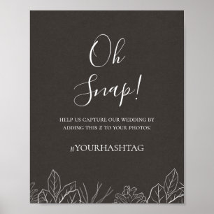 Rustikaler Winter   Charcoal Oh Snap Hashtag-Zeich Poster