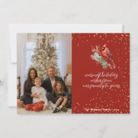 Rustikaler Winter Kardinal Holly Branch