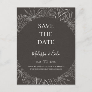 Rustikaler Winter   Kohle Save the Date Postkarte