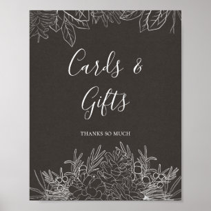 Rustikaler Winter   Kohlekarten und Geschenkzeiche Poster