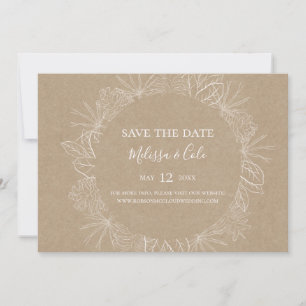Rustikaler Winter   Kraft Horizontal Save the Date