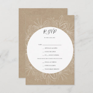 Rustikaler Winter   Kraft Menu Choice RSVP Card