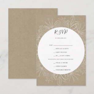 Rustikaler Winter Kraft Menu Choice RSVP Card Karte