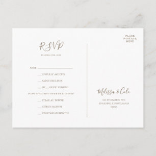 Rustikaler Winter   Kraft Menu Choice RSVP Card Postkarte