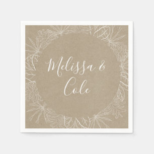 Rustikaler Winter Kraft Wedding Napkins Serviette